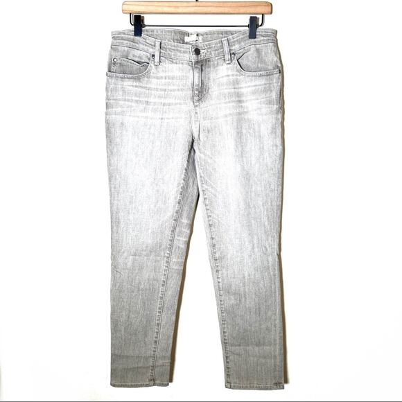 Eileen Fisher Denim - Eileen Fisher gray straight leg mid rise five pocket jeans size 4 B162